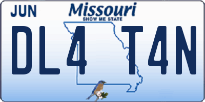 MO license plate DL4T4N