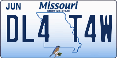 MO license plate DL4T4W