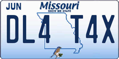 MO license plate DL4T4X