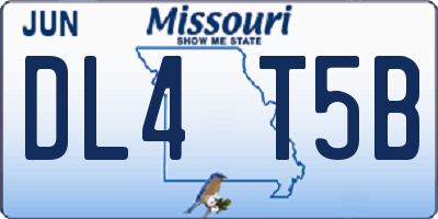 MO license plate DL4T5B