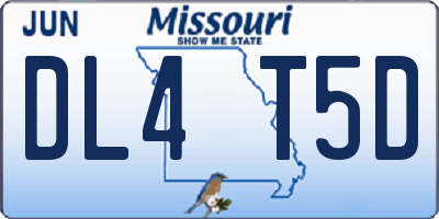 MO license plate DL4T5D