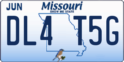 MO license plate DL4T5G