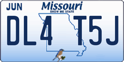 MO license plate DL4T5J