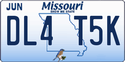 MO license plate DL4T5K