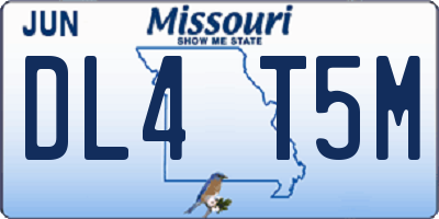MO license plate DL4T5M
