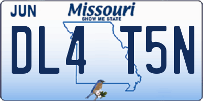 MO license plate DL4T5N