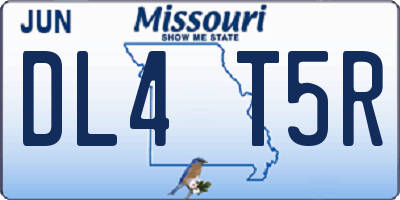 MO license plate DL4T5R