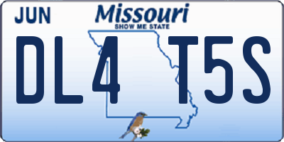 MO license plate DL4T5S