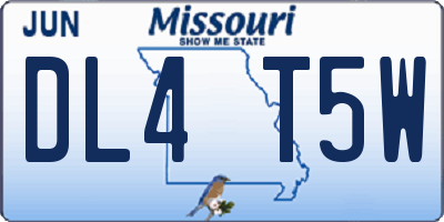 MO license plate DL4T5W