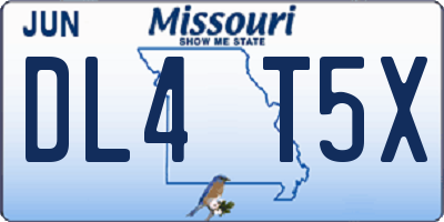 MO license plate DL4T5X