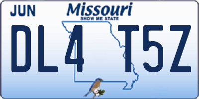 MO license plate DL4T5Z
