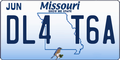 MO license plate DL4T6A