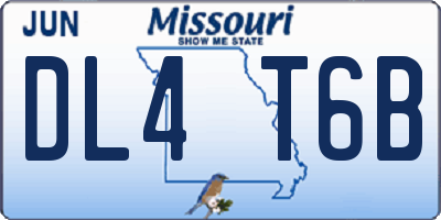 MO license plate DL4T6B
