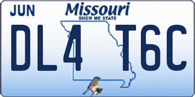 MO license plate DL4T6C