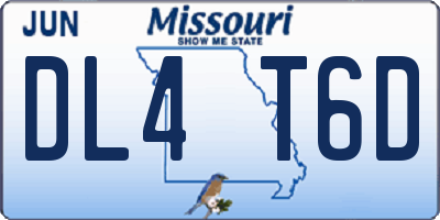 MO license plate DL4T6D