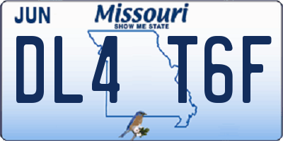 MO license plate DL4T6F