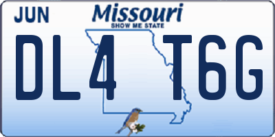 MO license plate DL4T6G