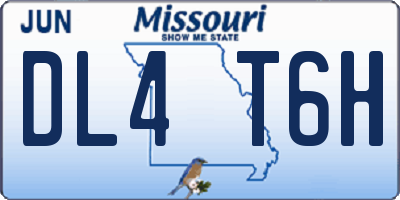 MO license plate DL4T6H