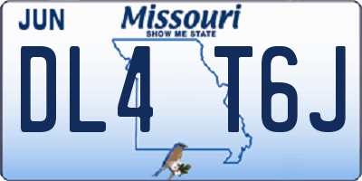 MO license plate DL4T6J