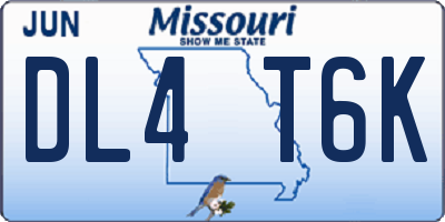 MO license plate DL4T6K