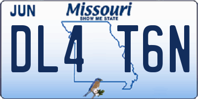 MO license plate DL4T6N
