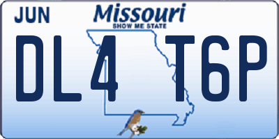 MO license plate DL4T6P