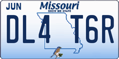 MO license plate DL4T6R