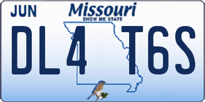 MO license plate DL4T6S