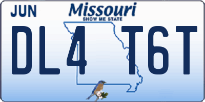 MO license plate DL4T6T