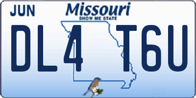 MO license plate DL4T6U