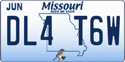 MO license plate DL4T6W