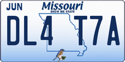 MO license plate DL4T7A