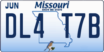 MO license plate DL4T7B