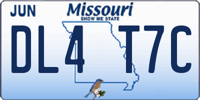 MO license plate DL4T7C