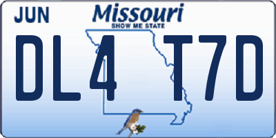 MO license plate DL4T7D