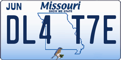 MO license plate DL4T7E