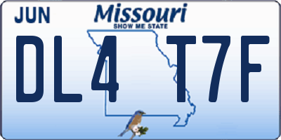 MO license plate DL4T7F
