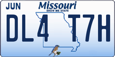 MO license plate DL4T7H