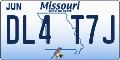 MO license plate DL4T7J