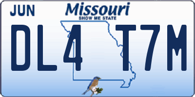 MO license plate DL4T7M