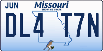 MO license plate DL4T7N