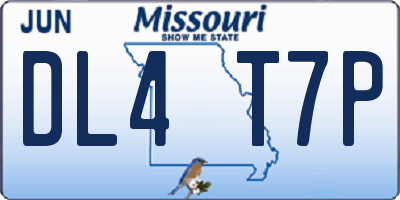 MO license plate DL4T7P