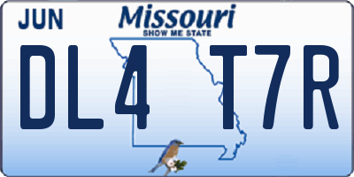 MO license plate DL4T7R