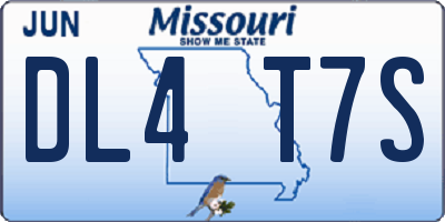 MO license plate DL4T7S