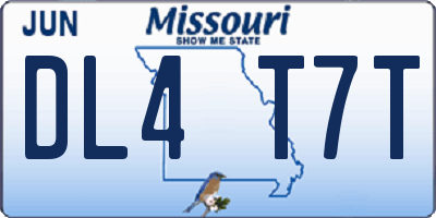MO license plate DL4T7T