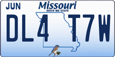 MO license plate DL4T7W