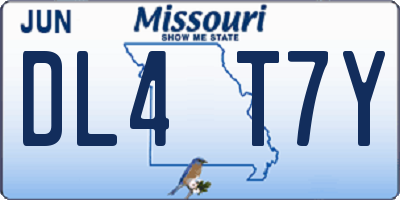 MO license plate DL4T7Y