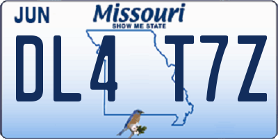 MO license plate DL4T7Z