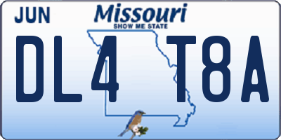MO license plate DL4T8A