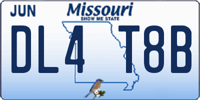 MO license plate DL4T8B